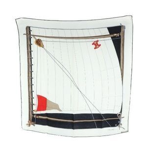 Celine Large Scarf Shawl Silk Logo All Over White Navy Blue Navy - GY19 MQ